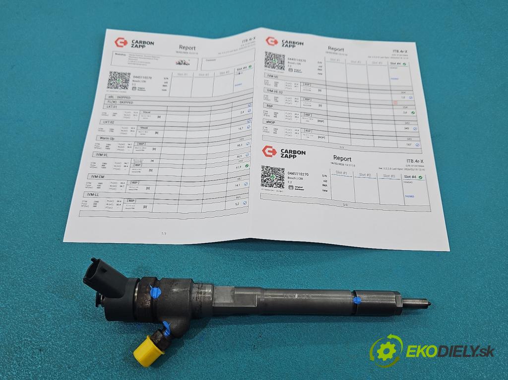 Opel Antara 2006-2015 2.0 cdti 150 hp automatic 110 kW 1991 cm3 5- vstřikovač 0445110270 (Vstřikovač paliva)