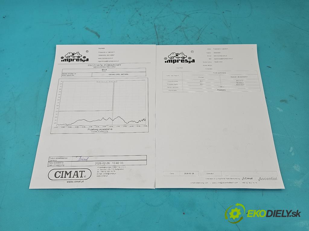 Opel Antara 2006-2015 2.0 cdti 150 hp automatic 110 kW 1991 cm3 5- Turbodmychadlo repasováno 762463-2