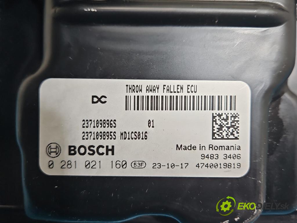 Renault Trafic III 2014 - 2.0 dci 150 HP manual 110 kW 1997 cm3 5- riadiaca jednotka motora 0281021160