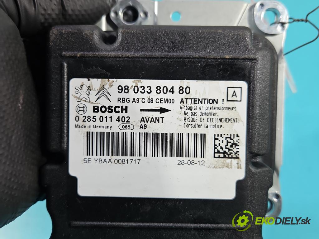 Peugeot 208 I 2012-2019 1.2 12V 82 HP manual 60 kW 1199 cm3 5- riadiaca jednotka vankúše: 9803380480