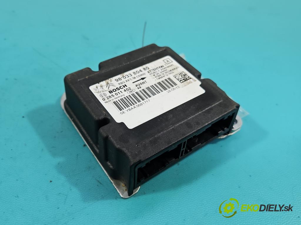 Peugeot 208 I 2012-2019 1.2 12V 82 HP manual 60 kW 1199 cm3 5- riadiaca jednotka vankúše: 9803380480