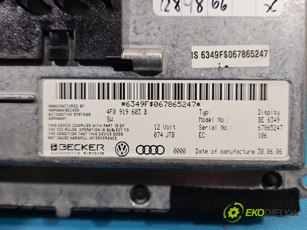 Audi A6 C6 2004-2011 3.0 tdi 232KM automatic 171 kW 2967 cm3 5- Zobrazit: 4F0919603B (Prístrojová doska)