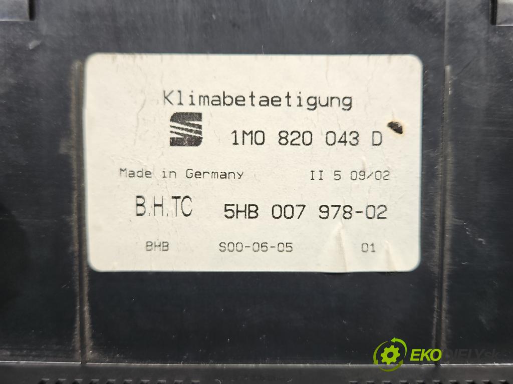 Seat Toledo II 1998-2004 1.9 tdi 110 HP manual 81 kW 1896 cm3 4- panel kúrenia 1M0820043D