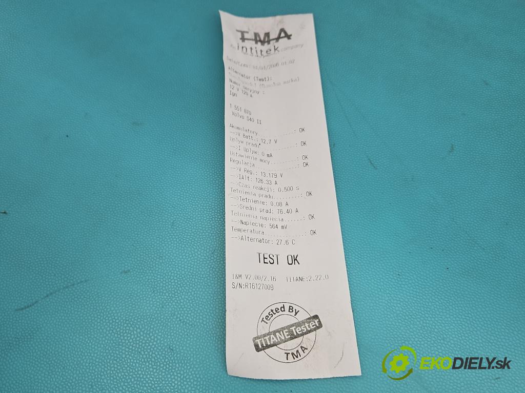 Volvo S40 II 2004-2012 2.0d 136 HP manual 100 kW 1997 cm3 4- Alternator 3M5T-10300-PC (Alternátor)