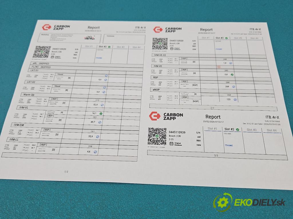 Renault Trafic III 2014 - 2.0 dci 150 hp manual 110 kW 1997 cm3 5- vstřikovač 0445110939 (Vstřikovač paliva)