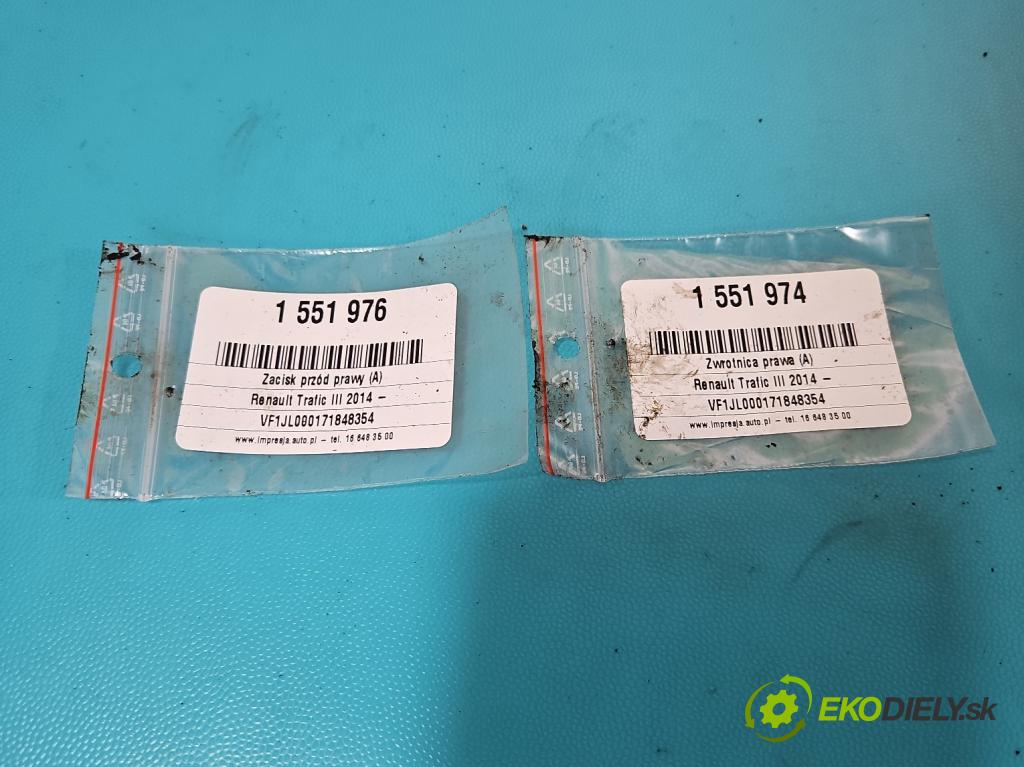 Renault Trafic III 2014 - 2.0 dci 150 HP manual 110 kW 1997 cm3 5- brzdič predné pravý  (Kľučka dverí ostatné)