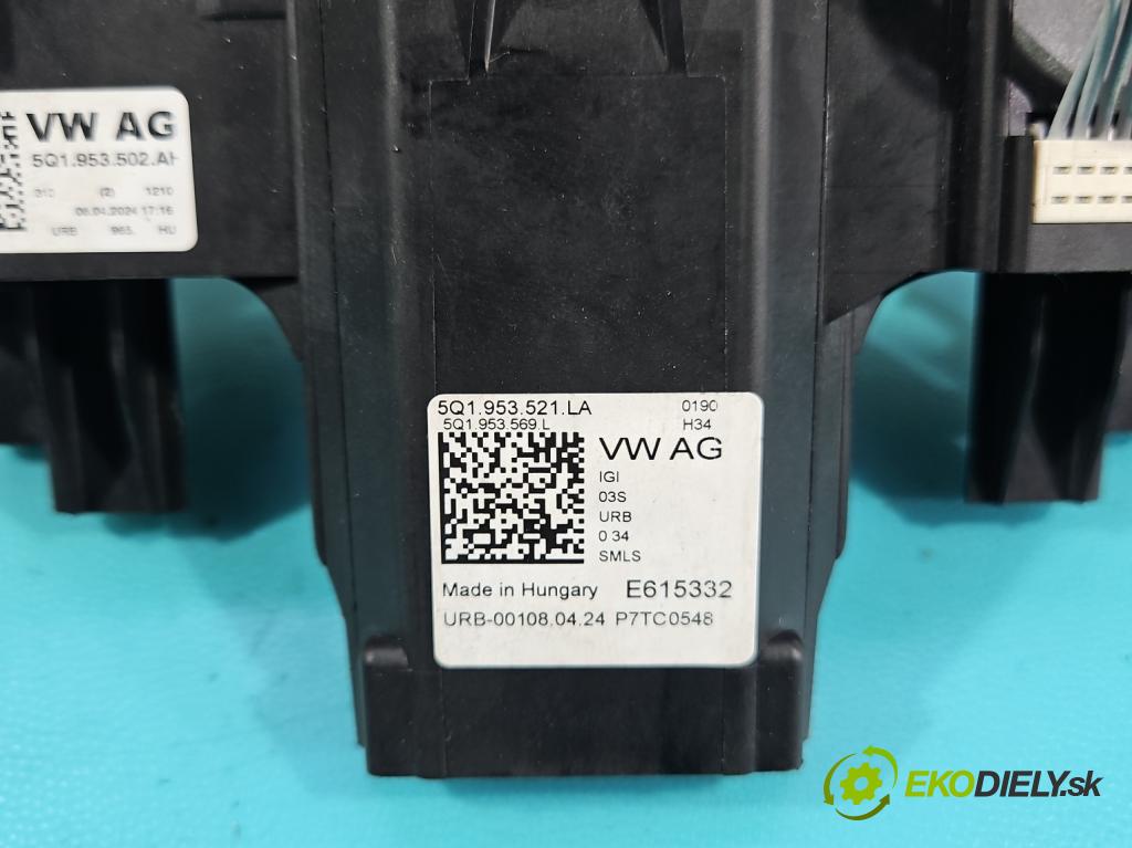 Skoda Superb III 2015-2024 2.0 tdi 150 HP automatic 110 kW 1968 cm3 5- prepínač komplex: 5Q1953502AH (Prepínacie páčky pod volantom)