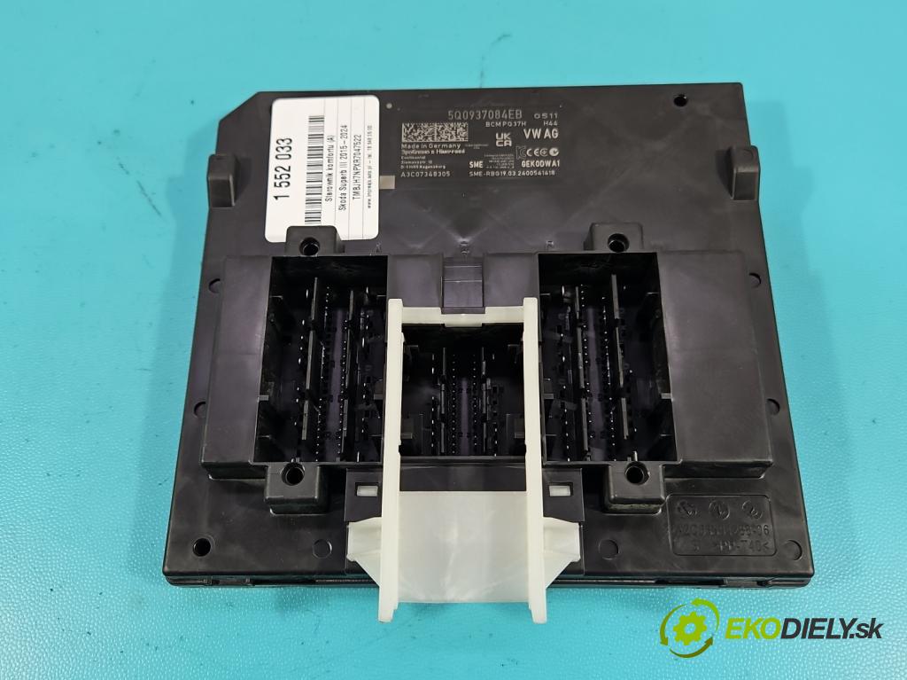 Skoda Superb III 2015-2024 2.0 tdi 150 hp automatic 110 kW 1968 cm3 5- řídící jednotka komfortu 5Q0937084EB