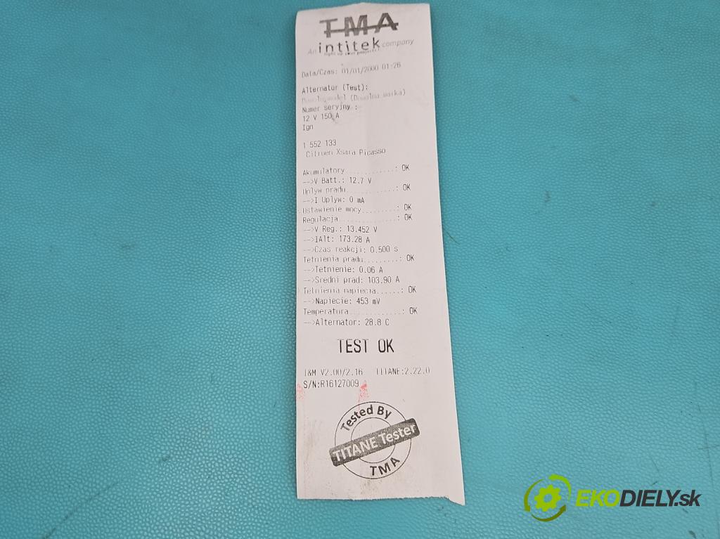 Citroen Xsara Picasso 2.0 hdi 90 HP manual 66 kW 1997 cm3 5- Alternator  (Alternátor)