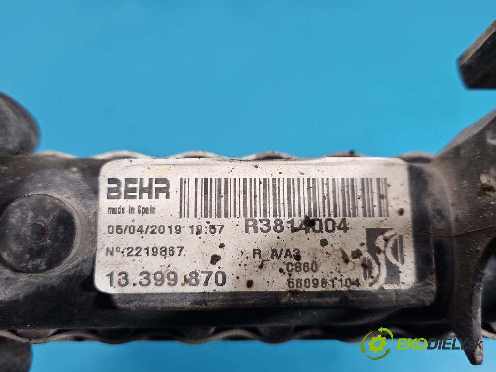 Opel Corsa E 2014-2019 1.4 16V 90 hp manual 66 kW 1398 cm3 5- Chladič vody 13399870 (Vodní chladič)