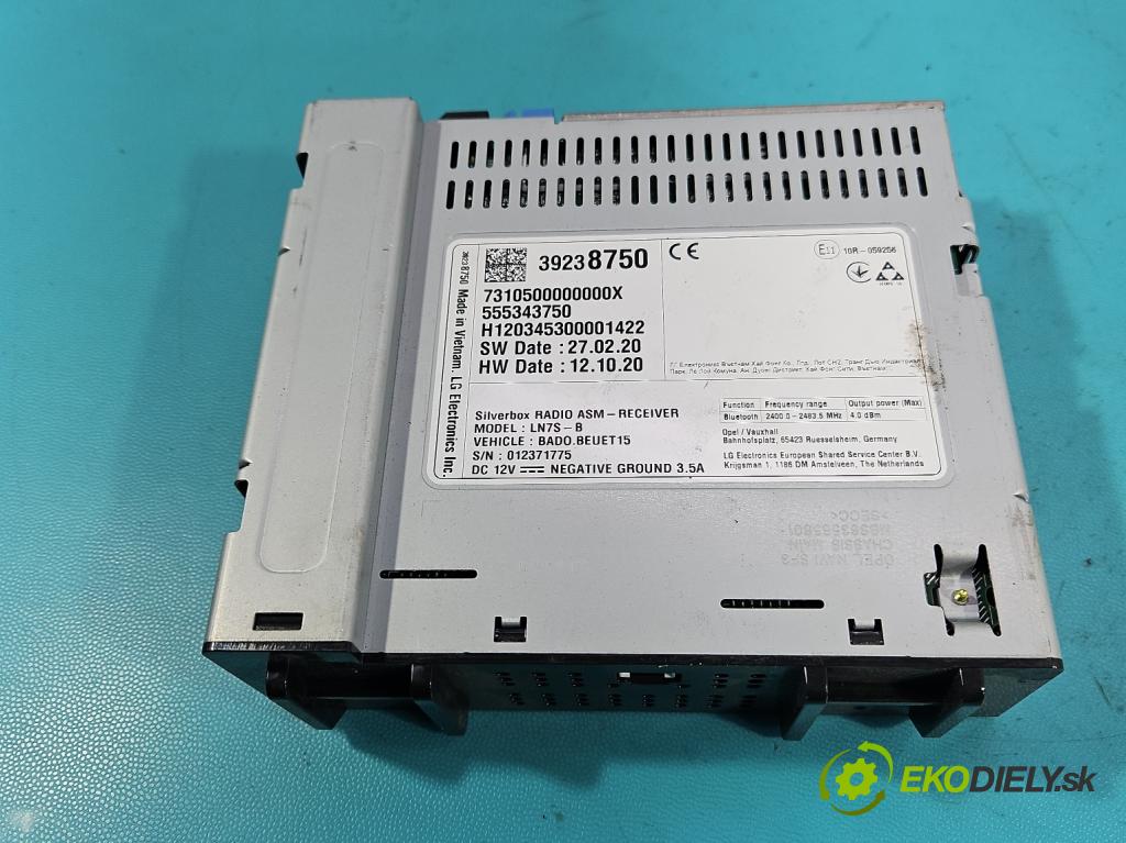 Opel Astra V  2015-2022 1.5 cdti 122 HP manual 90 kW 1496 cm3 5- Radio originál 39238750