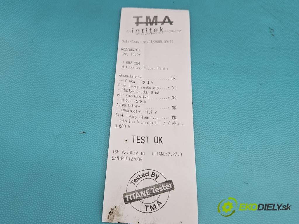 Mitsubishi Pajero Pinin 1998-2007 2.0 GDI 129 HP manual 95 kW 1999 cm3 5- štartér M000T81284 (Štartér)