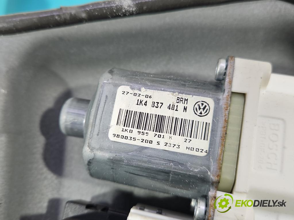 Vw Golf V 2003-2009 1.4 FSI 90 HP manual 66 kW 1390 cm3 5- mechanizmus okna predné ľavý 1K0959793G