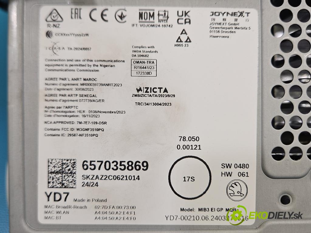 Skoda Kamiq 1.0 TSI 116 hp automatic 85 kW 999 cm3 5- Radio továrna: 657035869