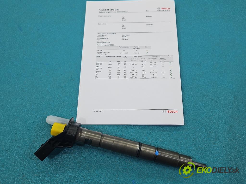 Audi A6 C6 2004-2011 3.0 tdi 232KM automatic 171 kW 2967 cm3 5- vstrek 0445115037 (Vstrekovač paliva)