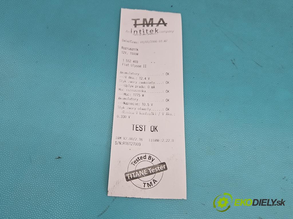 Fiat Ulysse II 2002-2010 2.2 jtd 128 hp manual 94 kW 2179 cm3 5- startér:  (Startér)