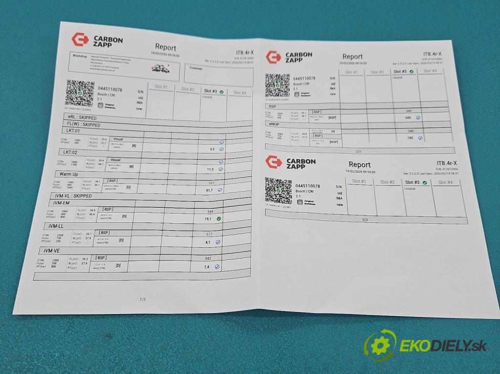 Volvo S60 I 2000-2010 2.4 D5 163 HP manual 120 kW 2401 cm3 4- vstrek 0445110078 (Vstrekovač paliva)
