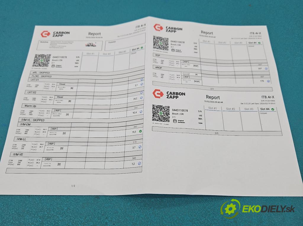 Volvo S60 I 2000-2010 2.4 D5 163 HP manual 120 kW 2401 cm3 4- vstrek 0445110078 (Vstrekovač paliva)