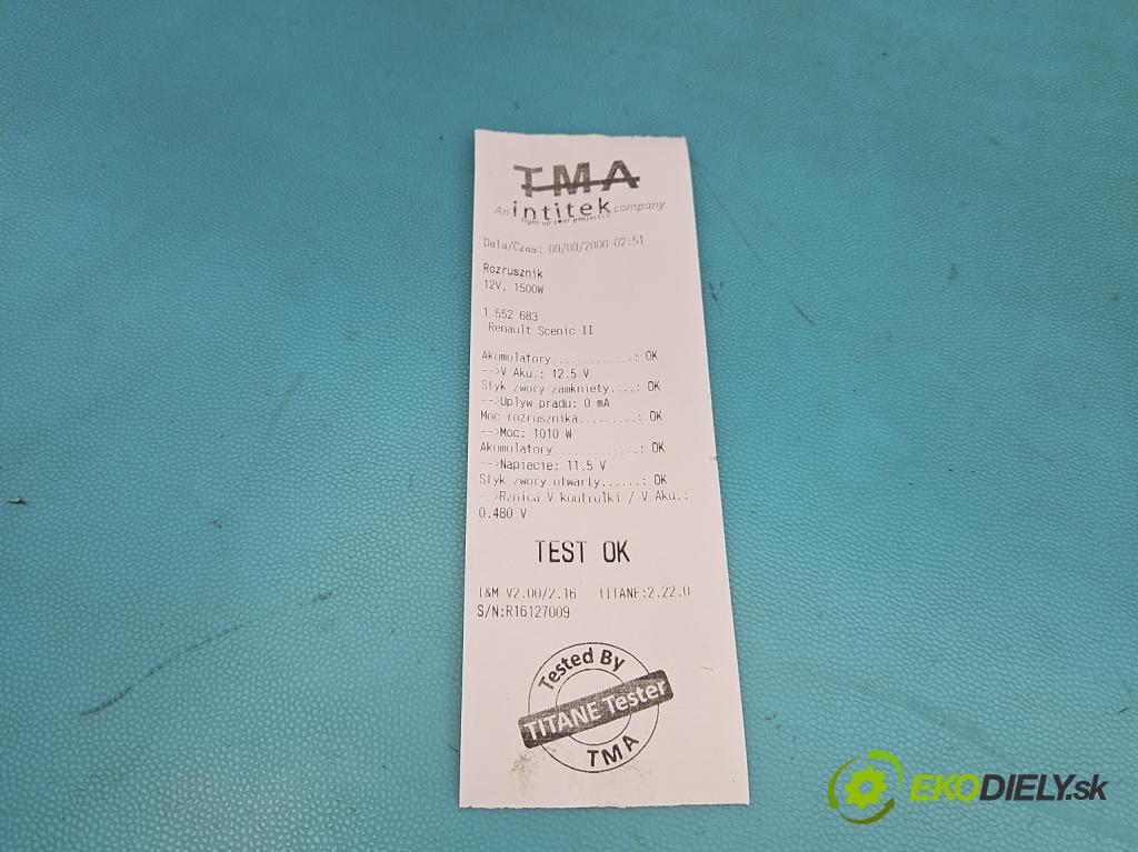 Renault Scenic II 2003-2009 1.6 16V 111KM manual 82 kW 1598 cm3 5- štartér (Štartér)