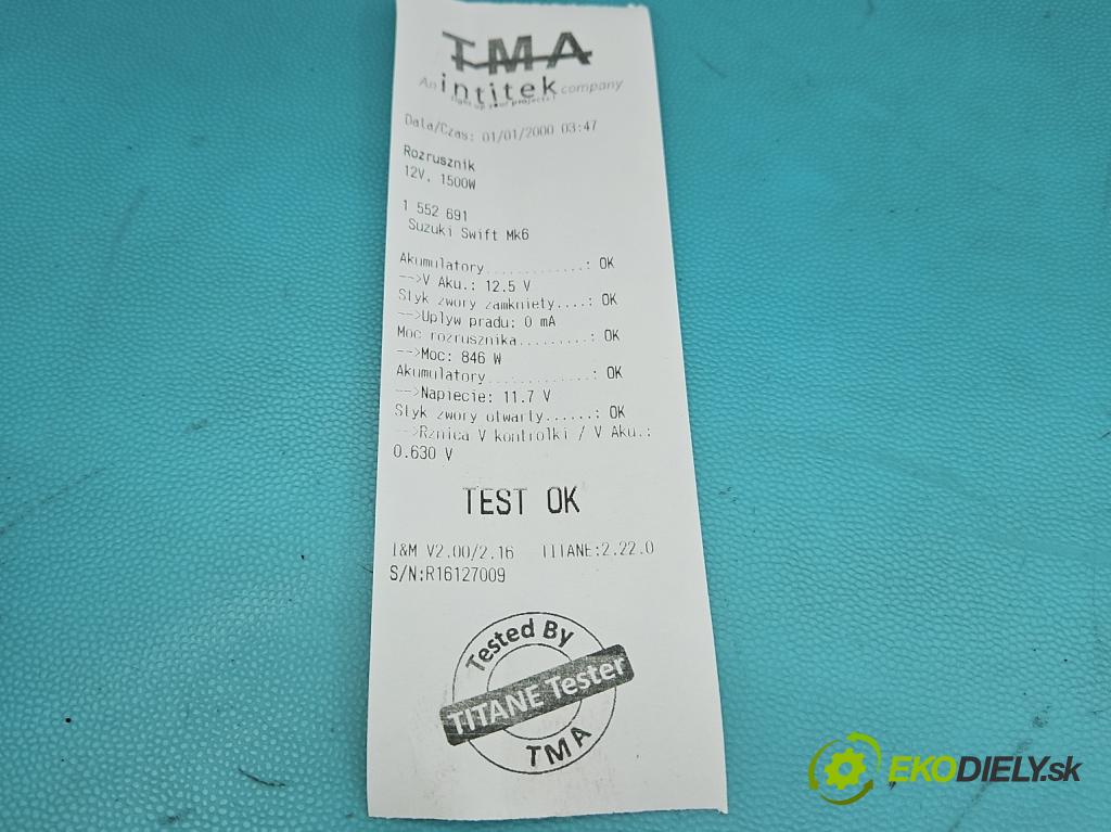 Suzuki Swift Mk6 2005-2010 1.3 16V 92 HP manual 68 kW 1328 cm3 5- štartér 31100-86G00 (Štartér)