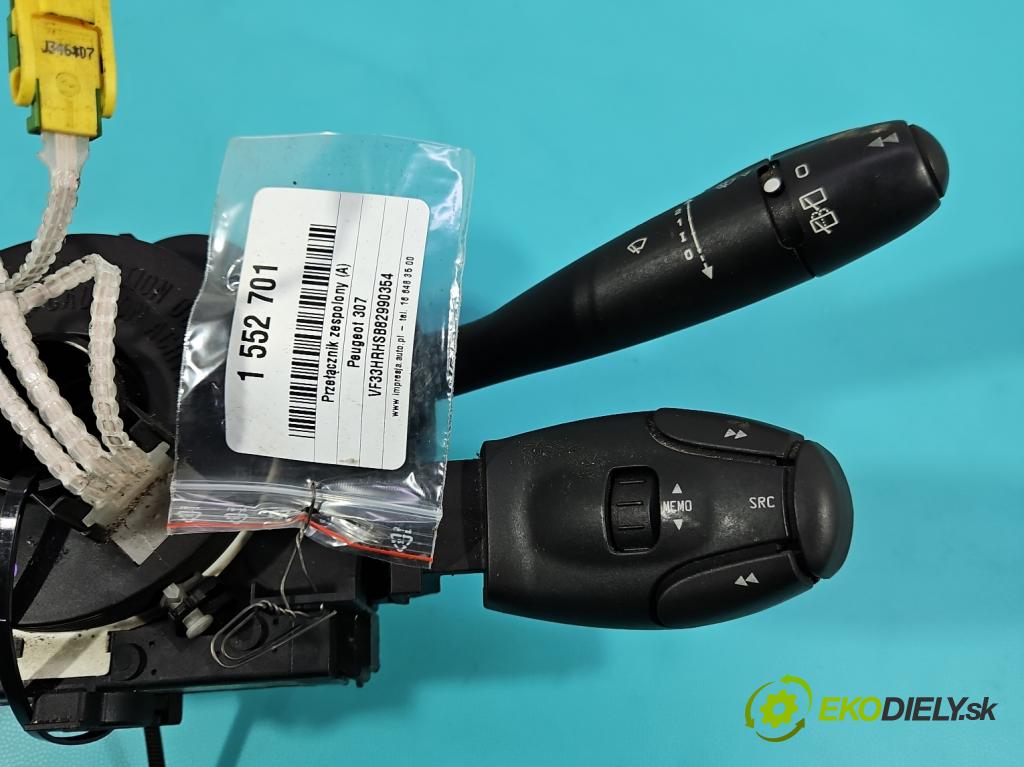Peugeot 307 2.0 hdi 109 HP manual 80 kW 1997 cm3 5- prepínač komplex: 96605652XT (Prepínacie páčky pod volantom)