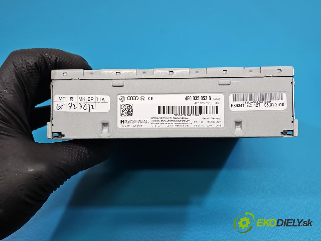 Audi A4 B8 2007-2015 2.0 tdi 136hp manual 100 kW 1968 cm3 4- Radio továrna: 4F0035053B