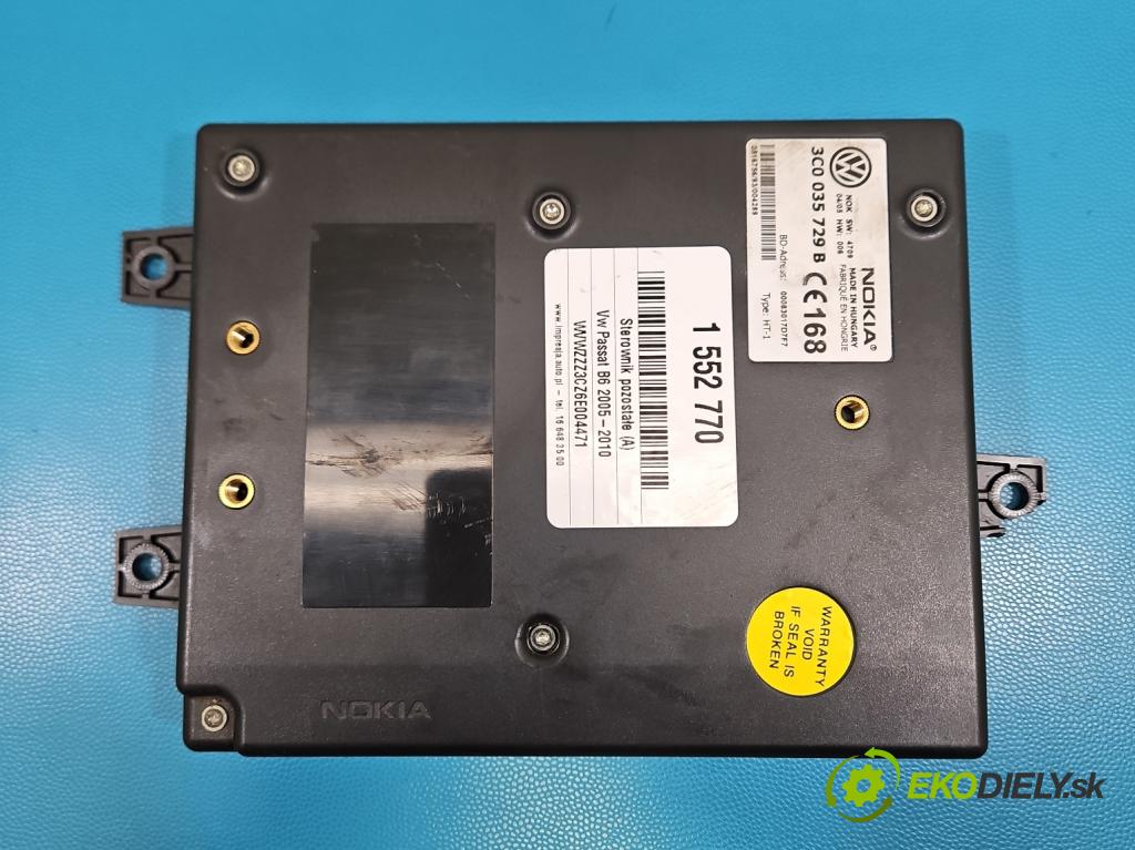 Vw Passat B6 2005-2010 2.0 FSI 150 HP manual 110 kW 1984 cm3 4- riadiaca jednotka ostatné 3C0035729B