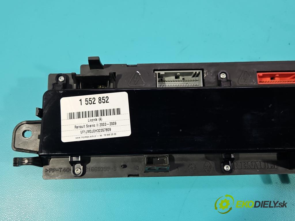 Renault Scenic II 2003-2009 1.6 16V 113 HP manual 83 kW 1598 cm3 5- prístrojovka/ budíky P8200365607E (Prístrojová doska)