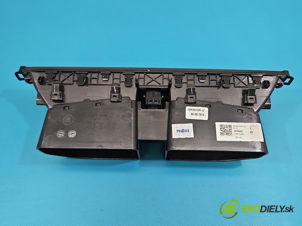 Skoda Kamiq 1.0 TSI 116 HP automatic 85 kW 999 cm3 5- Mřížka: kúrenia stredová 654820951D (Mriežka kúrenia (fukár))