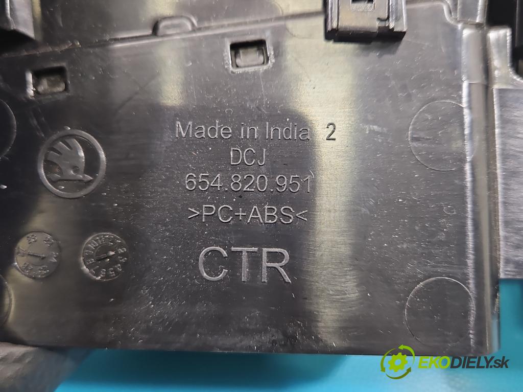 Skoda Kamiq 1.0 TSI 116 HP automatic 85 kW 999 cm3 5- Mřížka: kúrenia stredová 654820951D (Mriežka kúrenia (fukár))