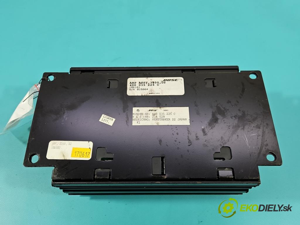 Audi A8 D2 1994-2002 3.7 V8 230 HP automatic 169 kW 3697 cm3 4- Zesilovač: 4D0035225C (Zosilňovač)