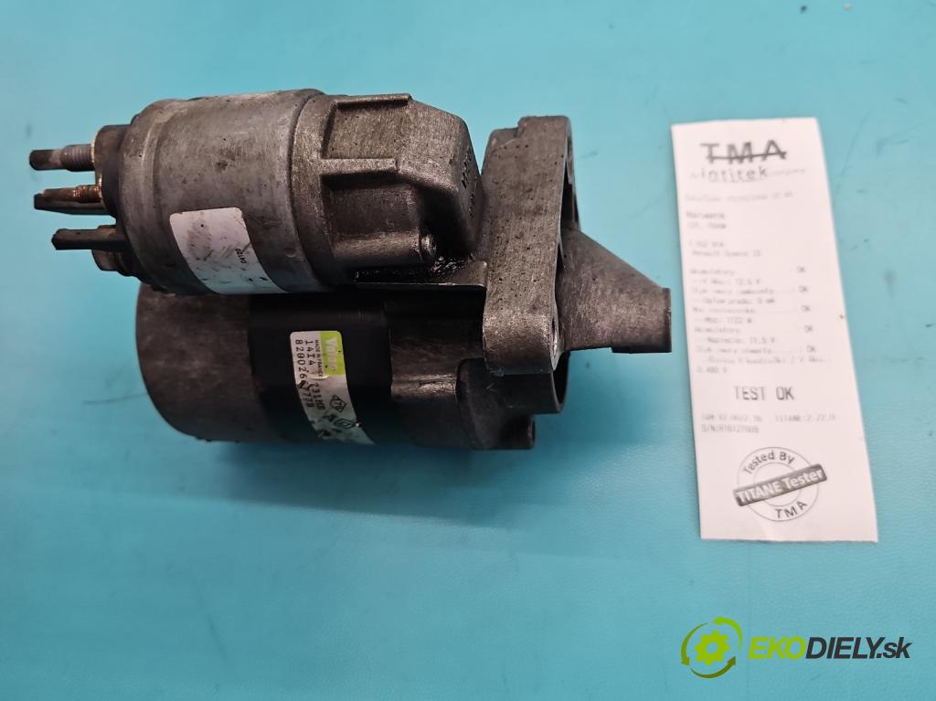 Renault Scenic II 2003-2009 1.6 16V 113 HP manual 83 kW 1598 cm3 5- štartér 8200266777B (Štartér)