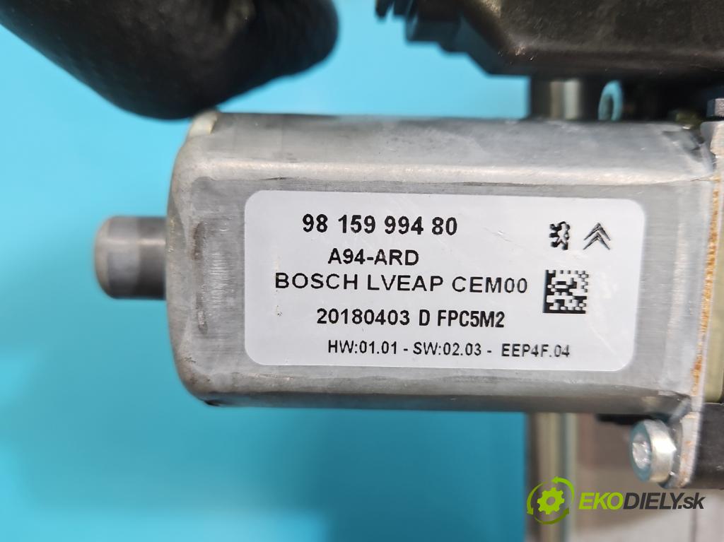 Peugeot 2008 I 2013-2019 1.2 12V 131 HP manual 96 kW 1199 cm3 5- mechanizmus okna zadné pravý 9815999480