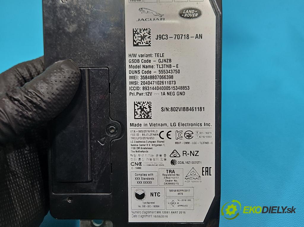 Land rover Range Rover Evoque I 2011-2018 2.0 td 150 hp automatic 110 kW 1999 cm3 5- řídící jednotka J9C3-70718-AN