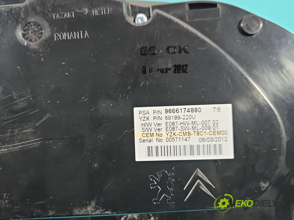 Peugeot 5008 I 2009-2017 1.6 16V 120 HP manual 88 kW 1598 cm3 5- prístrojovka/ budíky 9666174880 (Prístrojová doska)