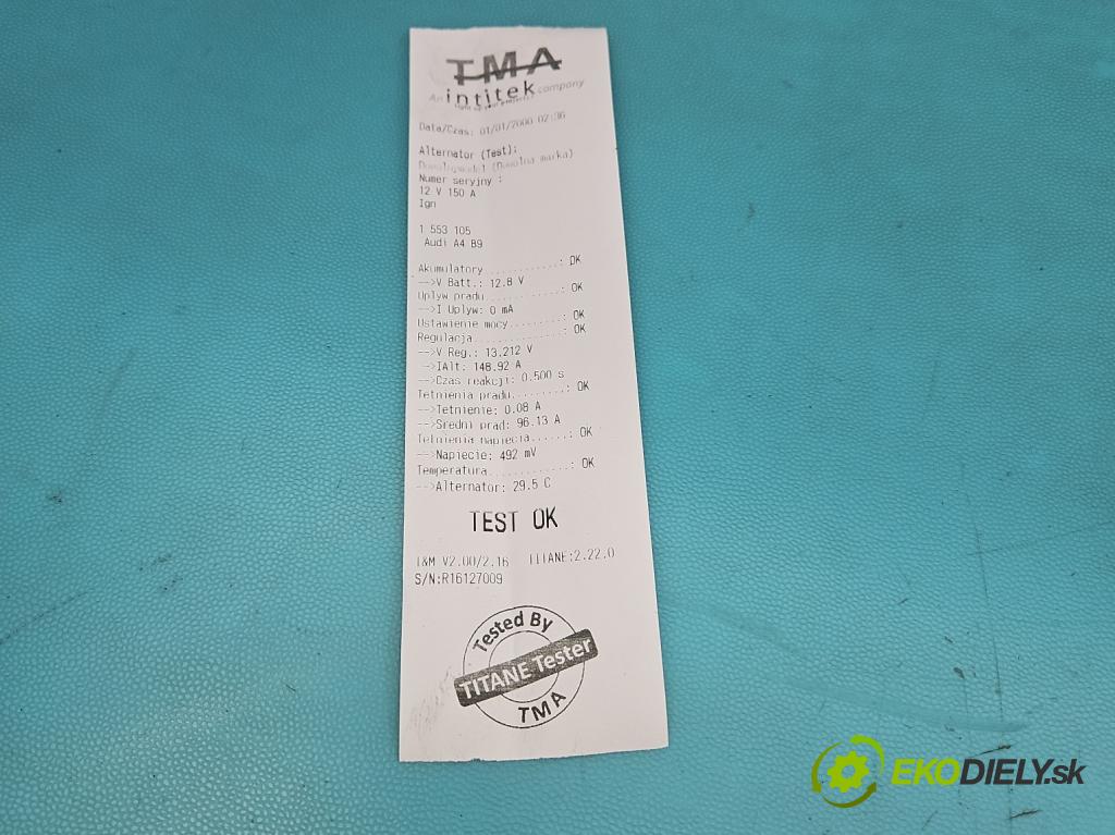 Audi A4 B9 2015-2024 2.0 TFSI 252KM automatic 185 kW 1984 cm3 4- Alternator 06L903024J (Alternátor)