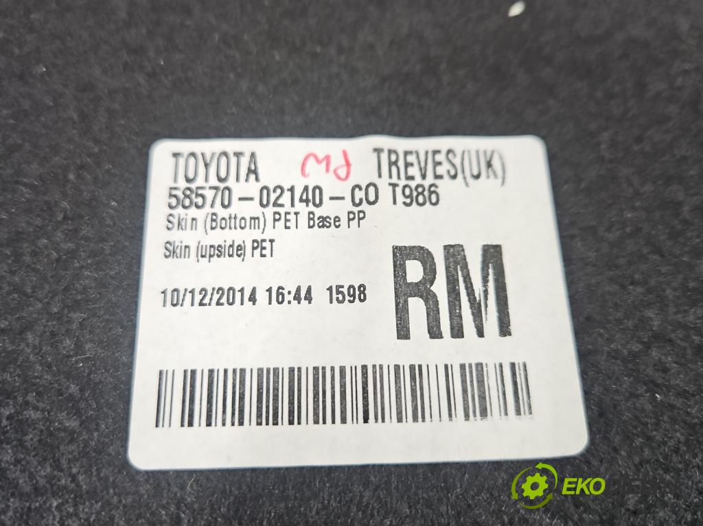 Toyota Auris II 2012-2018 1.8 hybrid 99 hp automatic 73 kW 1798 cm3 5- koberec do auta kufra: 58570-02140-C0