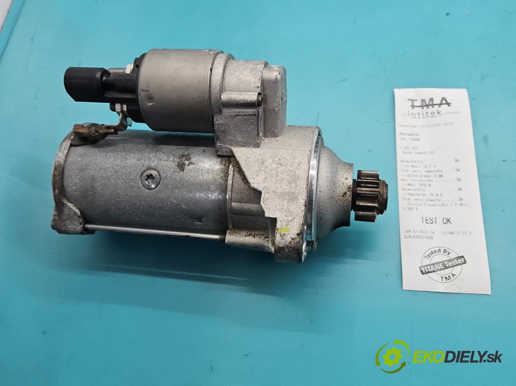 Skoda Superb III 2015-2024 2.0 tdi 150 HP automatic 110 kW 1968 cm3 5- štartér 02E911022C (Štartér)