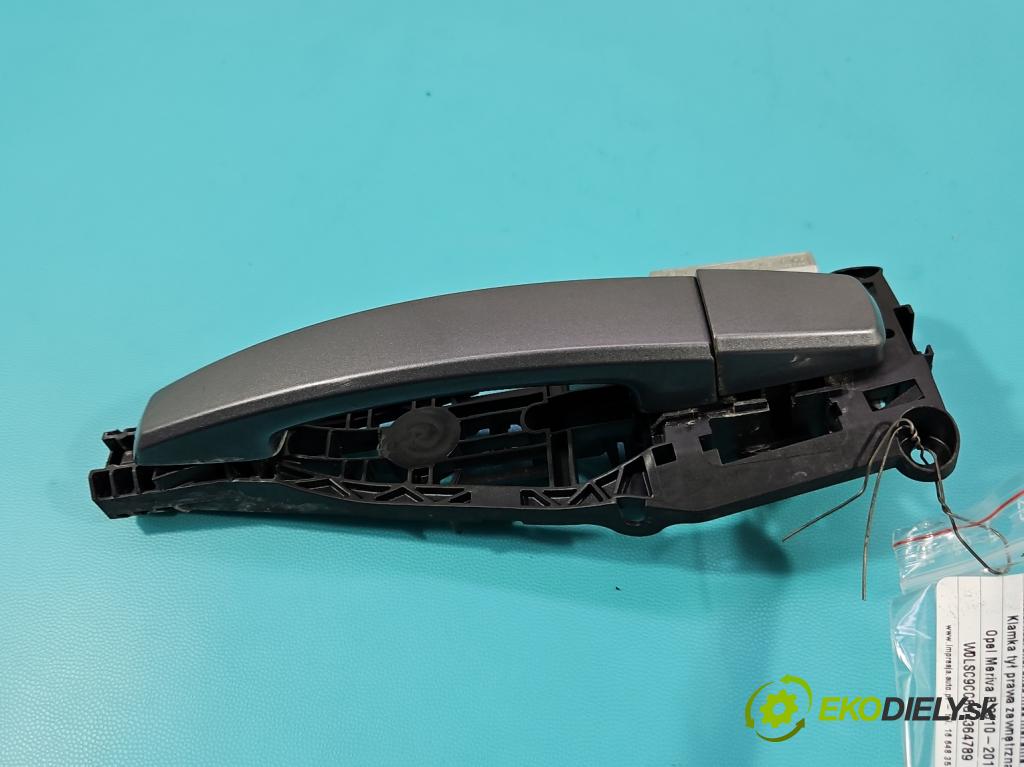 Opel Meriva B 2010-2017 1.4 16V 101 HP manual 74 kW 1398 cm3 5- rukoväť zadné pravé mimo: (Kľučka dverí ostatné)