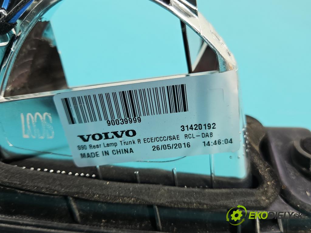 Volvo S90 II 2016- 2.0 T 320KM automatic 235 kW 1969 cm3 4- svetlo / reflektor zadné pravé 31420192 (Kľučka dverí ostatné)