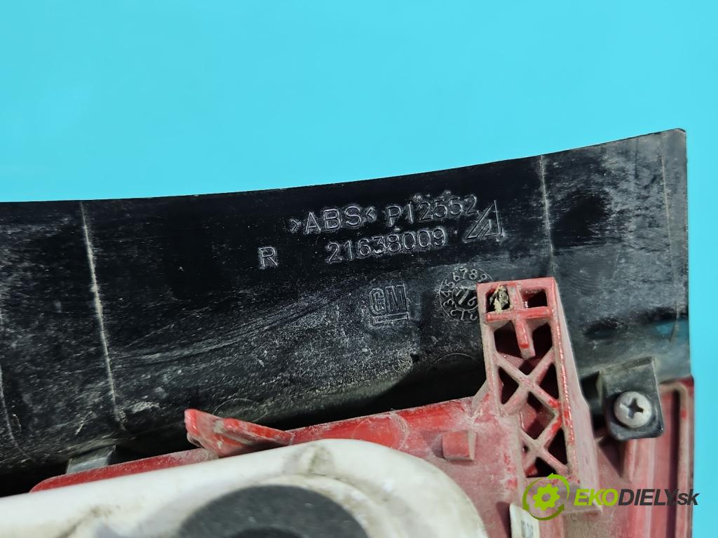 Opel Meriva B 2010-2017 1.4 16V 101 HP manual 74 kW 1398 cm3 5- svetlo / reflektor zadné pravé 0284431160 (Kľučka dverí ostatné)