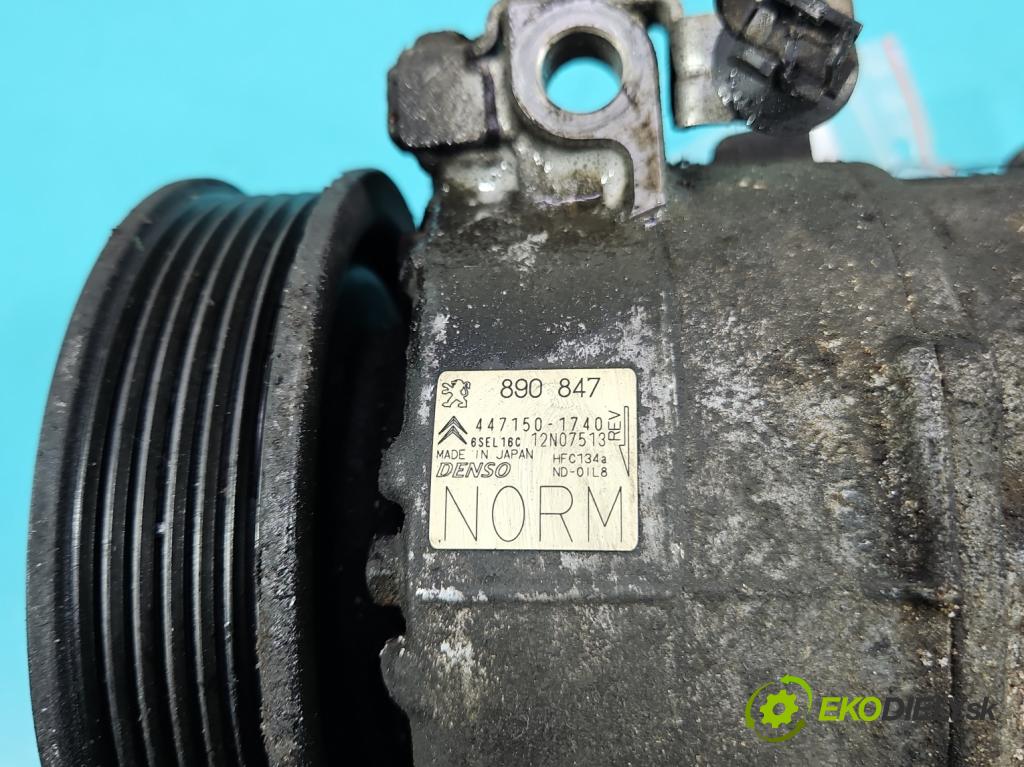 Peugeot 5008 I 2009-2017 1.6 16V 120 hp manual 88 kW 1598 cm3 5- Kompresor: klíma 447150-1740 (Kompresor klimatizace)