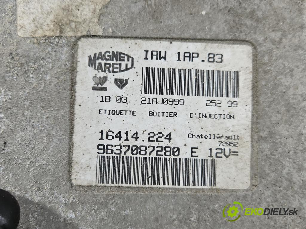 Peugeot 206 1.1 8V 60 HP manual 44 kW 1124 cm3 5- riadiaca jednotka motora IAW 1AP.83