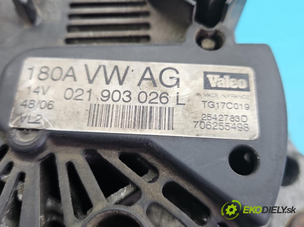 Vw Passat B6 2005-2010 2.0 tdi 140 hp automatic 103 kW 1968 cm3 5- Alternator 021903026L (Alternátor)