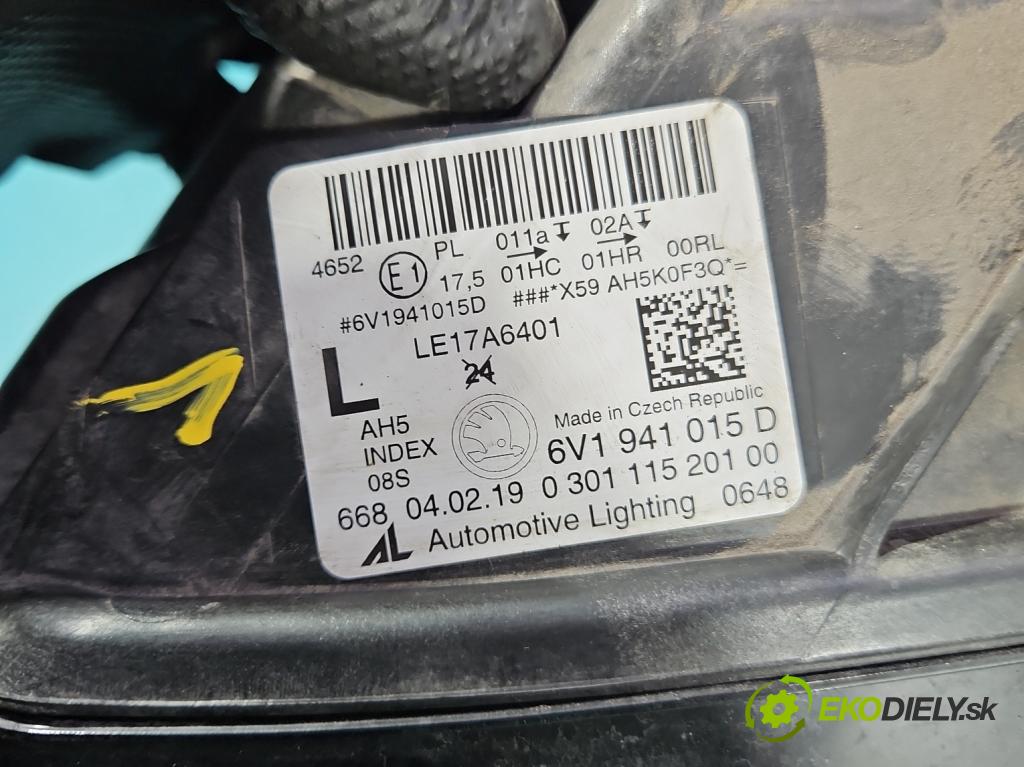 Skoda Fabia III 2014- 2021 1.0 TSI 95 hp manual 70 kW 999 cm3 5- světlo levý 6V1941015D (Klika dveří ostatní)