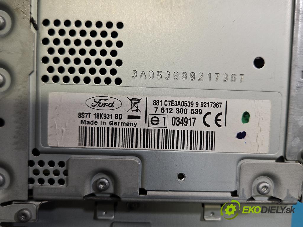Ford S-max I 2006-2015 2.2 tdci 175 HP manual 129 kW 2179 cm3 5- Radio originál 8S7T18K931BD