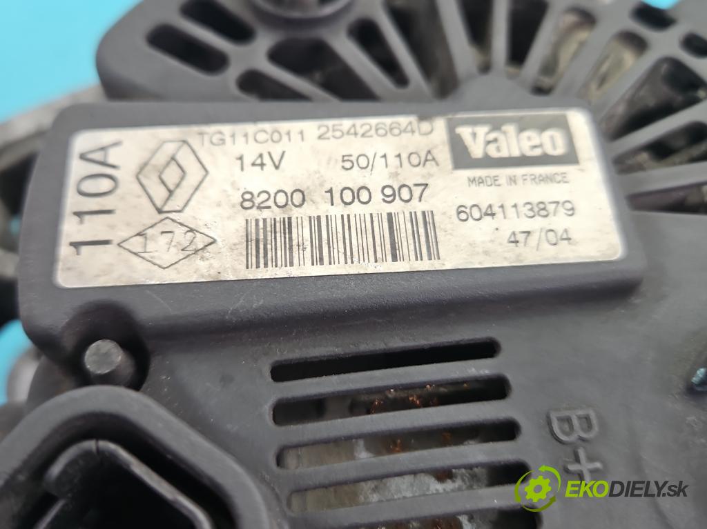 Renault Clio II 1998-2012 1.5 dci 65 hp manual 48 kW 1461 cm3 5- Alternator 8200100907 (Alternátor)