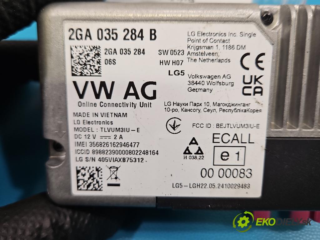 Skoda Kamiq 1.0 TSI 116 HP automatic 85 kW 999 cm3 5- riadiaca jednotka ostatné 2GA035284B