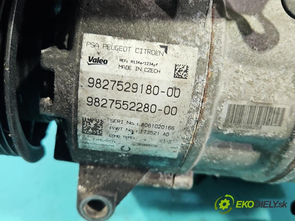 Peugeot 308 II 2013-2021 1.2 12V 110 hp manual 81 kW 1199 cm3 5- Kompresor: klíma 9827529180 (Kompresor klimatizace)