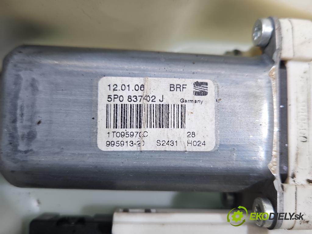 Seat Altea 1.6b 102 HP manual 75 kW 1595 cm3 5- mechanizmus okna predné ľavý 1K0959792H